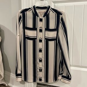 Banana Republic women’s S navy blue and white blouse.